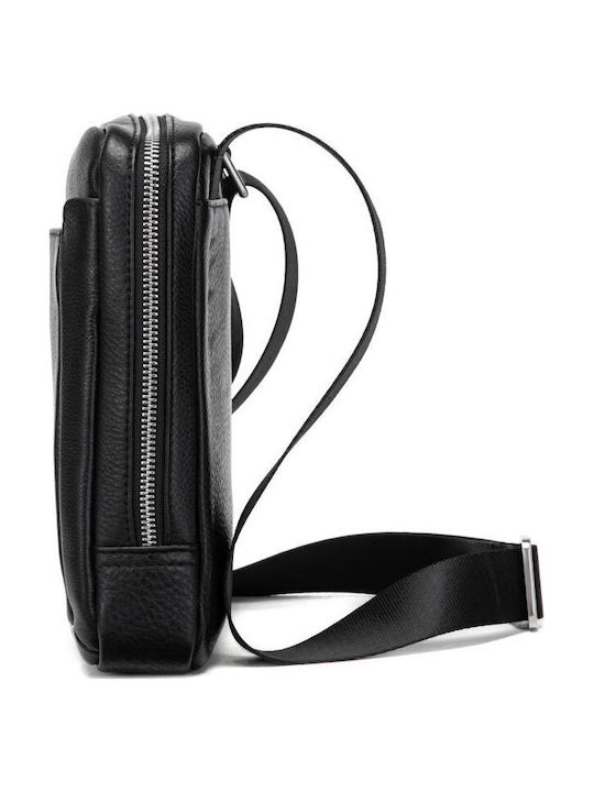 Leather Men's Shoulder / Crossbody Bag Black