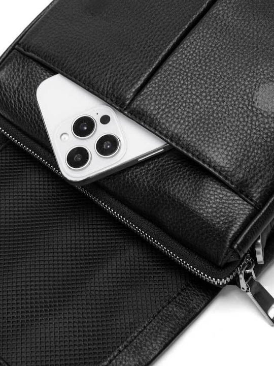 Leather Men's Shoulder / Crossbody Bag Black