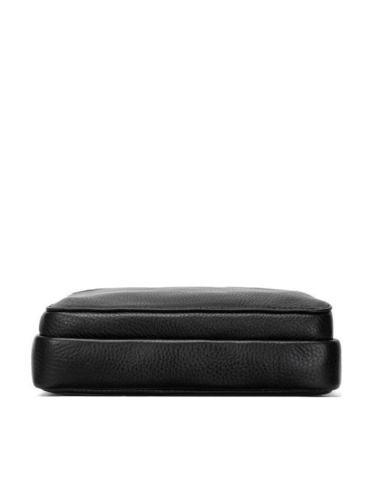 Geantă De Umăr / Tip Crossbody Pentru Bărbați Din Piele Neagră