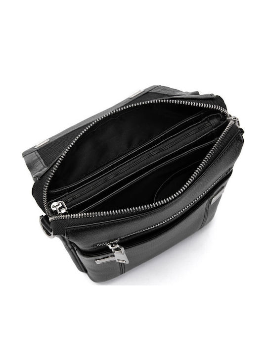 Leder Herren Tasche Schulter / Crossbody Schwarz
