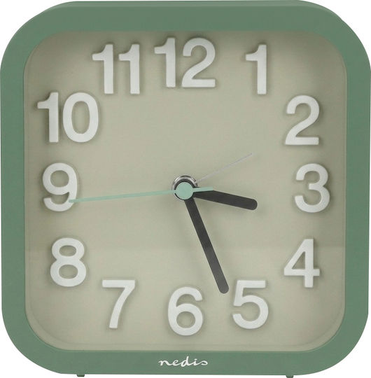 Nedis Ceas De Masă Analogic Cu Alarmă Funcție Snooze Ticăit Silențios Verde