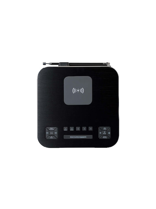 Lenco Dab+ Fm Стерео Часовник Радио Bluetooth Безжично Зареждане Черен