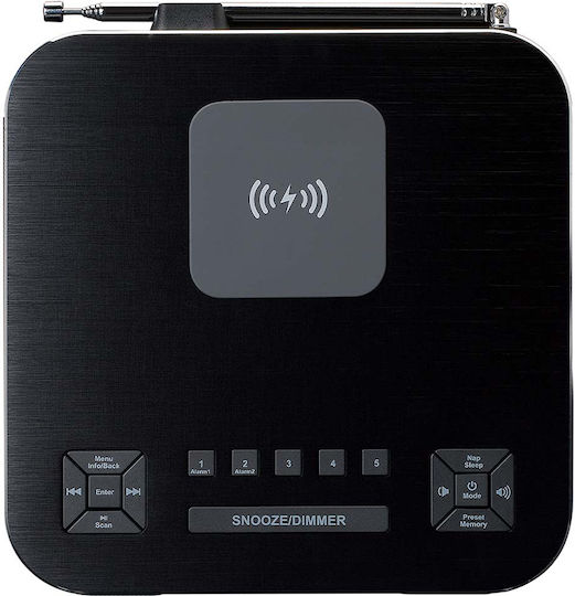 Lenco Dab+ Fm Stereo Clock Radio Bluetooth Wireless Charging Black