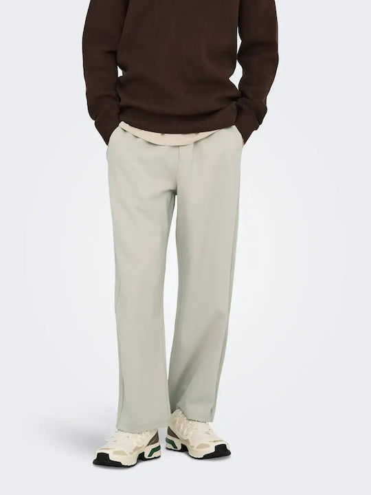 Men's Trousers Elastic Loose Fit Grey Beige