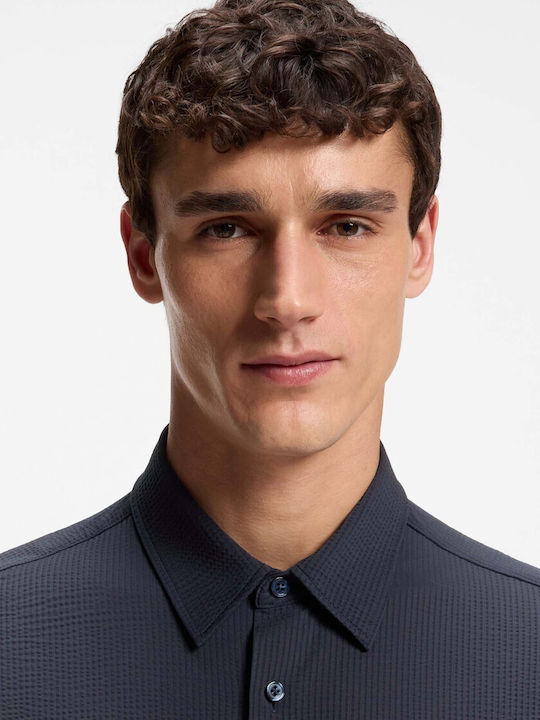 Roan Μακρυμάνικo Πουκάμισο σε Κανονική Γραμμή Dark Blue