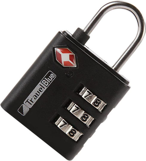 Travel Blue Padlock Brass Combination with TSA Certification Black 1pcs
