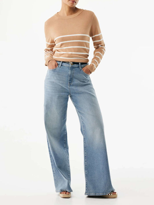 Women's Striped Beige Blouse