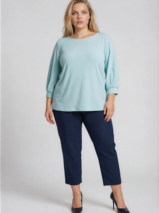 Women's Blouse with 3/4 Sleeve Light Blue