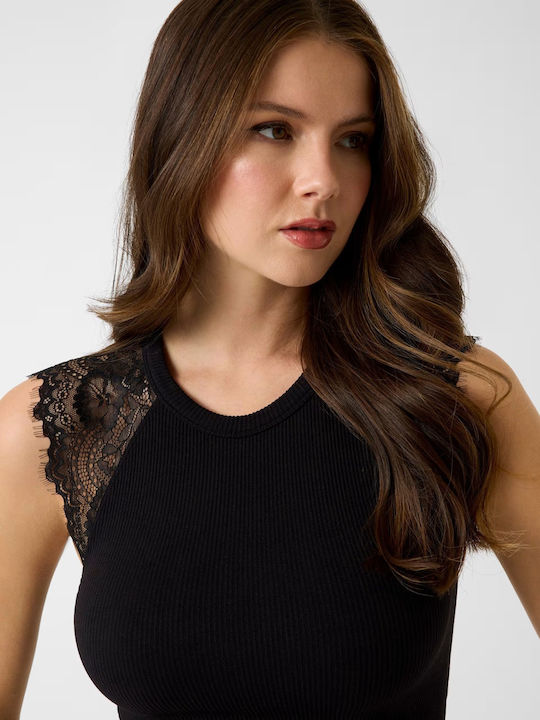 Damen Crop Top Ärmellos Schwarze