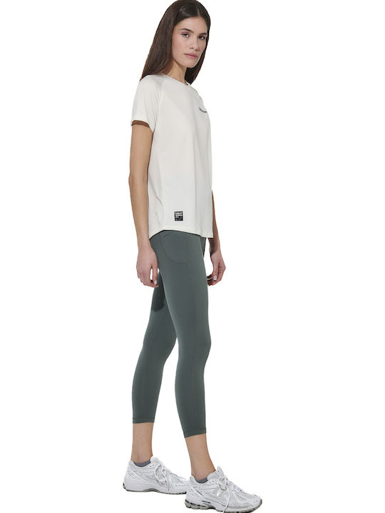 Damen Sport T-shirt Schnell Trocknend Weiß