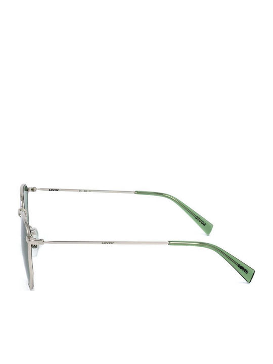 Levi's Unisex Sunglasses with Silver Metal Frame and Green Lens