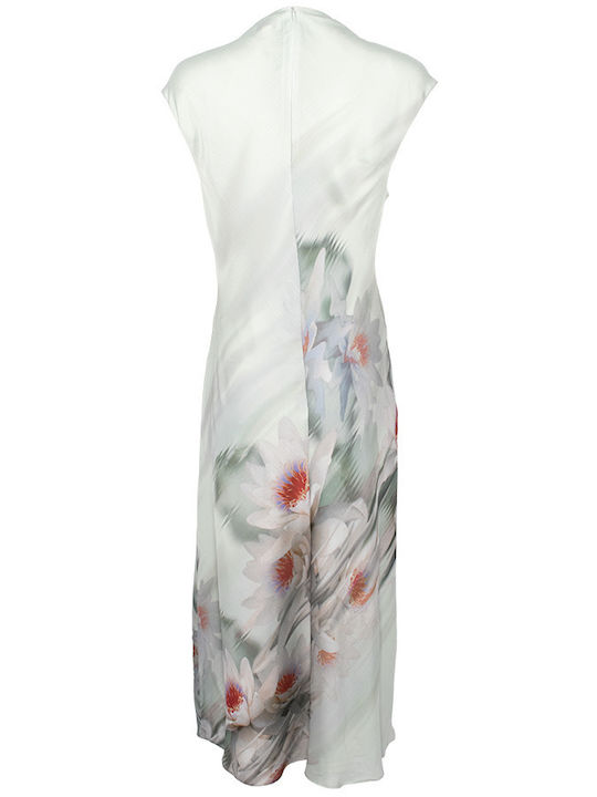 Summer Midi Dress for Wedding Christening Satin Floral