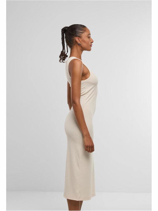 Ladies Summer Midi Dress with Tearing Whitesand