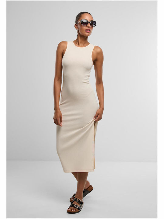 Ladies Summer Midi Dress with Tearing Whitesand