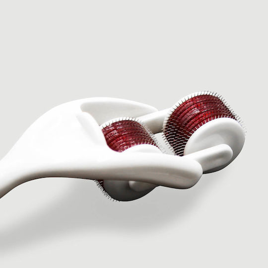 Διπλό Roller Μεταλλικές Ακίδες & Καμπυλωτή Λαβή Double Spiked Roller Curved Handle – Λευκό