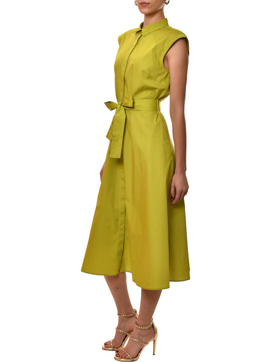 Rochii De Vară Pentru Femei Midi Rochie-Cămașă Fără Mâneci Decolteu