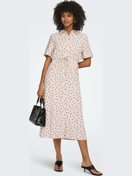 Life Maxi Hemdkleid Beige