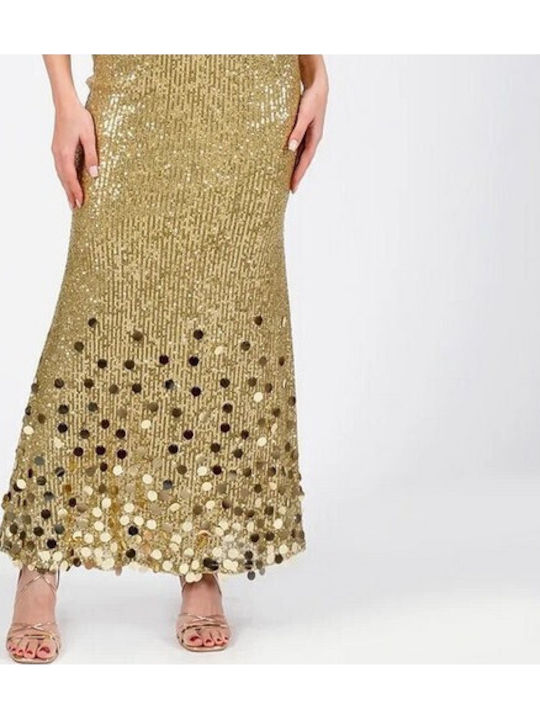 Maxi Dress for Wedding - Christening Champagne Gold