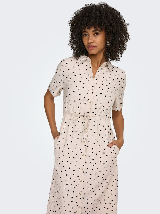 Life Maxi Hemdkleid Beige