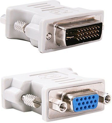 Adaptor DVI la VGA Zola Masculin la Masculin 24+1 Pin VGA 15 Pini Alb
