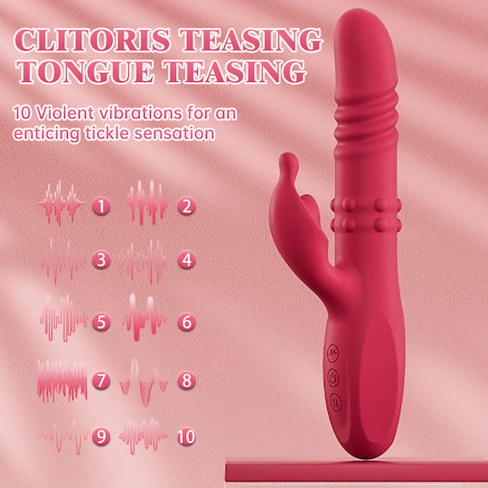 Silicone Δονητής Rabbit Κόκκινος