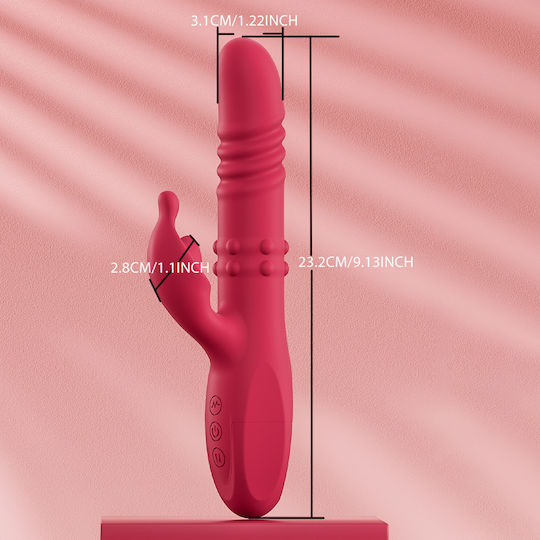 Silicone Δονητής Rabbit Κόκκινος