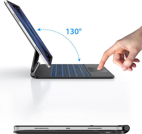 Πληκτρολόγιο Ipad Air 13 Pro 12,9 Magic Trackpad Omoton Kc007 Azerty Μαύρο