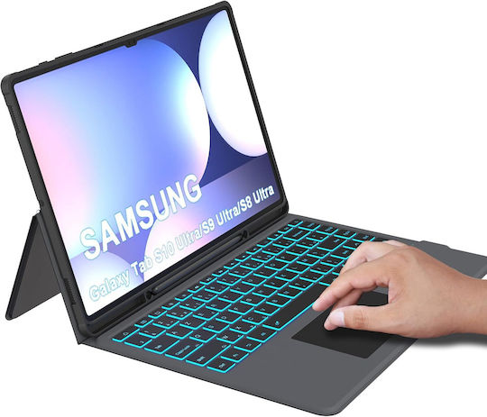 Keyboard Case Galaxy Tab S9/S8 Ultra 14.6" Roofei Qwertz Backlit Touchpad
