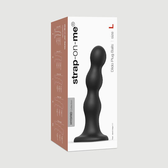 Strap On Me Dildo Ρεαλιστικό Dildo με Όρχεις και Βεντούζα Μαύρο