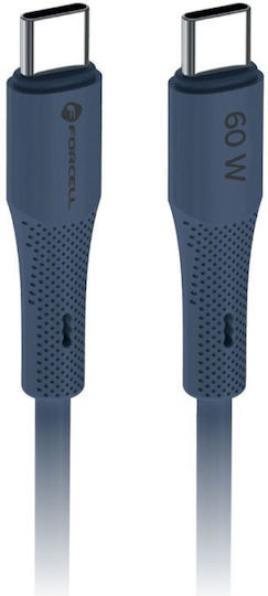 Forcell F-energy USB 2.0 Кабел USB-C Мъжки - USB-C 60W Син 1m