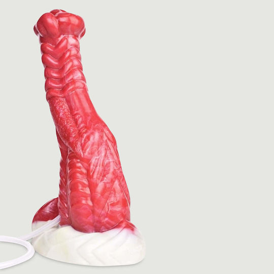 Xl Дилдо Силиконов със Способност за Еякулация Monster Fisix Silicone Ejaculating Dildo 19 X 6 См Червен