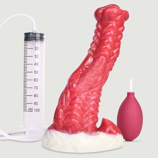 Xl Дилдо Силиконов със Способност за Еякулация Monster Fisix Silicone Ejaculating Dildo 19 X 6 См Червен