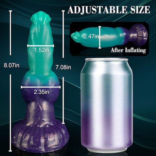 Реалистично дилдо Inflatable Зелен 20.5см