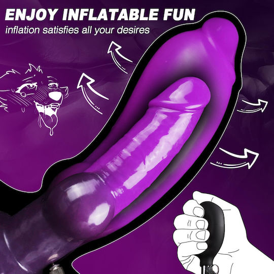 Dildo Realistic Gonflabil Cu Ventuză Violet