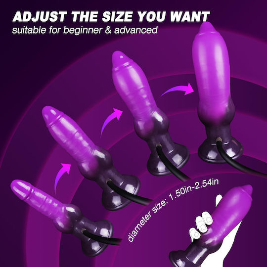 Dildo Realistic Gonflabil Cu Ventuză Violet