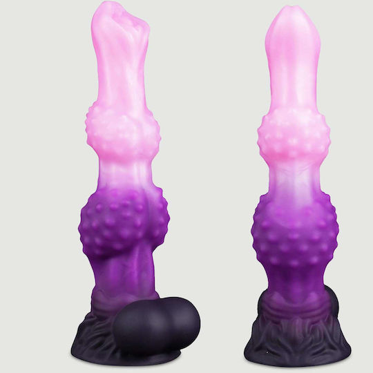 Ρεαλιστικό Dildo με Όρχεις και Βεντούζα Ροζ 25cm