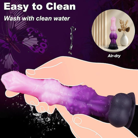 Ρεαλιστικό Dildo με Όρχεις και Βεντούζα Ροζ 25cm