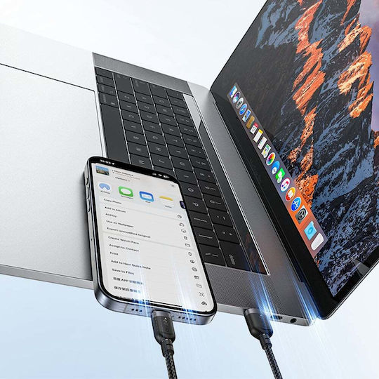 Yesido Плетен USB 2.0 Кабел USB-C Мъжки - USB-A 18W Черен 2м
