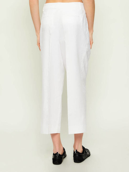 Pantaloni Dama Largi Din In Albi
