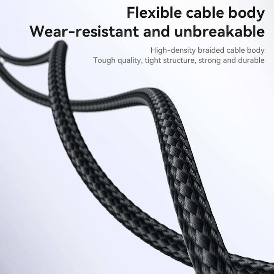 Yesido Braided USB-A To Lightning Cable 12W Black 1.2m