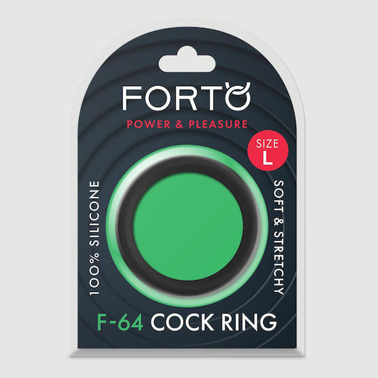 Φαρδύ Δαχτυλίδι Πέους Σιλικόνης Forto F-64 50 Mm Wide Silicone Large Cock Ring Μαύρο