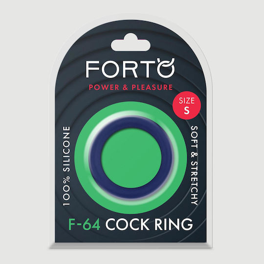 Φαρδύ Δαχτυλίδι Πέους Σιλικόνης Forto F-64 40 Mm Wide Silicone Small Cock Ring Μπλε