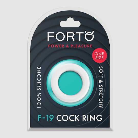Forto F-19 2 Tone Silicone Cock Ring White Black