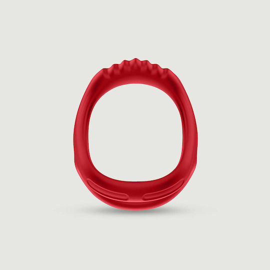 Double Cock And Ball Silicone Ring Male Collection Red