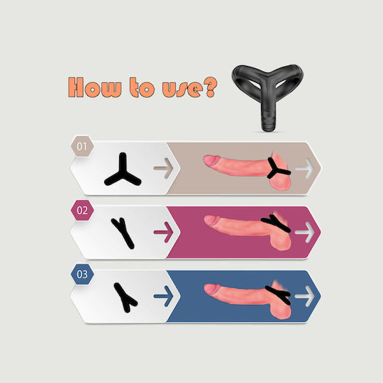 Тройна Пръстен За Петел От Силикон Soft Silicone Cock Ring Черен