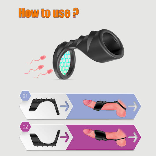 Silicone Cock Ring Penis Cover Silicone Cock Ring Ribbed Penis Sleeve Black