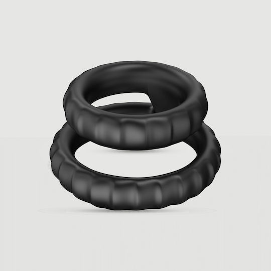 Διπλό Δαχτυλίδι Πέους Σιλικόνης Tyre Silicone Double Cock Ring Μαύρο