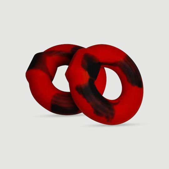 Flexible Thick Silicone Cock Ring 51 Mm Black Red
