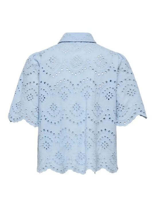 Short Sleeve Women's Shirt Light Blue