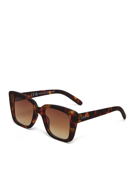 Okkia Elba Woman Sunglasses With Brown Tartaruga Frame And Brown Gradient Lens